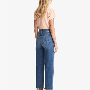 MOTHER The Rambler Ankle Fray Blue Denim Jeans